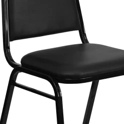 Flash Furniture Folding & Stacking<HERCULES Series Vinyl Banquet Stacking Chair, Black, 4 Pack (4FDBHF2BKVYL)