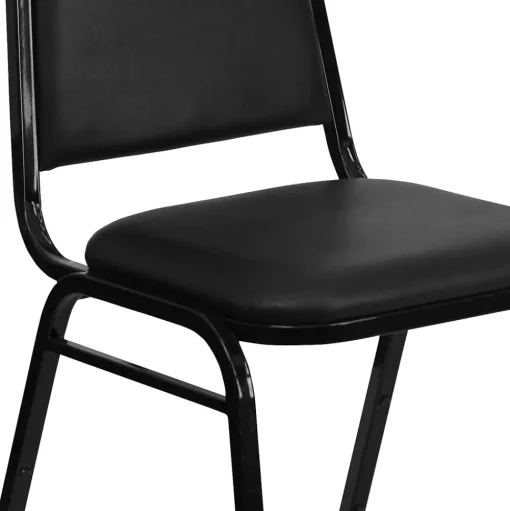 Flash Furniture Folding & Stacking<HERCULES Series Vinyl Banquet Stacking Chair, Black, 4 Pack (4FDBHF2BKVYL)