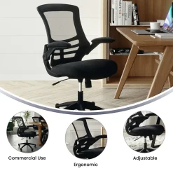 Flash Furniture Office Chairs<Kelista Ergonomic Mesh Swivel Mid-Back Task Office Chair, Black (BLX5MBK)
