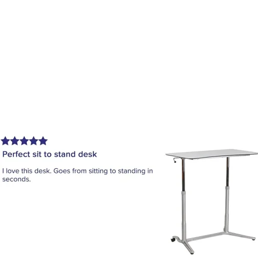 Flash Furniture Standing Desks<Merritt 37"W Rectangular Adjustable Standing Computer Desk, Light Gray (NANIP61)