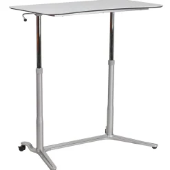 Flash Furniture Standing Desks<Merritt 37"W Rectangular Adjustable Standing Computer Desk, Light Gray (NANIP61)
