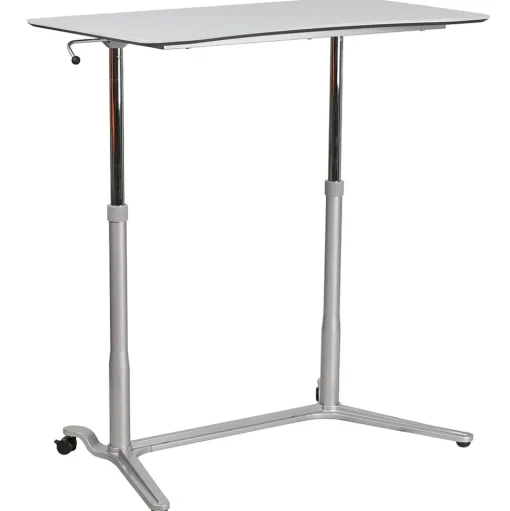 Flash Furniture Standing Desks<Merritt 37"W Rectangular Adjustable Standing Computer Desk, Light Gray (NANIP61)