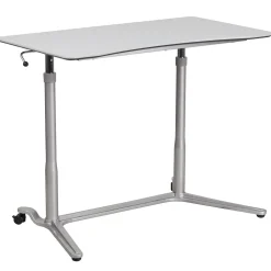 Flash Furniture Standing Desks<Merritt 37"W Rectangular Adjustable Standing Computer Desk, Light Gray (NANIP61)