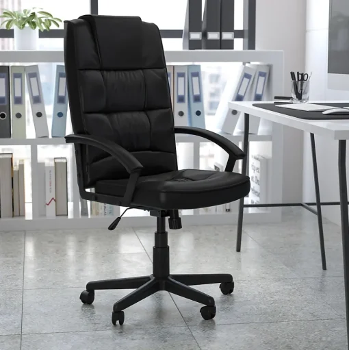 Flash Furniture Office Chairs<Nora LeatherSoft Swivel High Back Executive Office Chair, Black (GO7102)