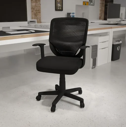 Flash Furniture Office Chairs<Norris Ergonomic Mesh Swivel Mid-Back Tapered Back Task Office Chair, Black (LFW95ABK)