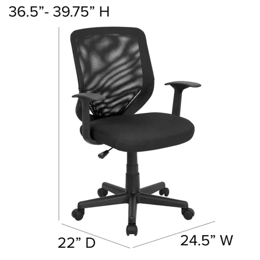 Flash Furniture Office Chairs<Norris Ergonomic Mesh Swivel Mid-Back Tapered Back Task Office Chair, Black (LFW95ABK)