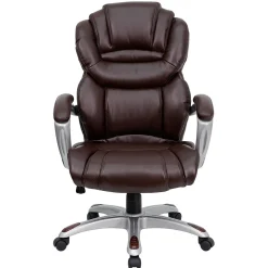 Flash Furniture Office Chairs<Stella Ergonomic LeatherSoft Swivel High Back Executive Office Chair, Brown (GO901BN)