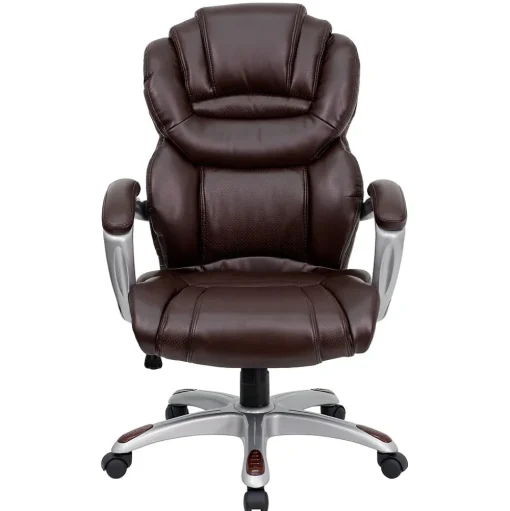 Flash Furniture Office Chairs<Stella Ergonomic LeatherSoft Swivel High Back Executive Office Chair, Brown (GO901BN)