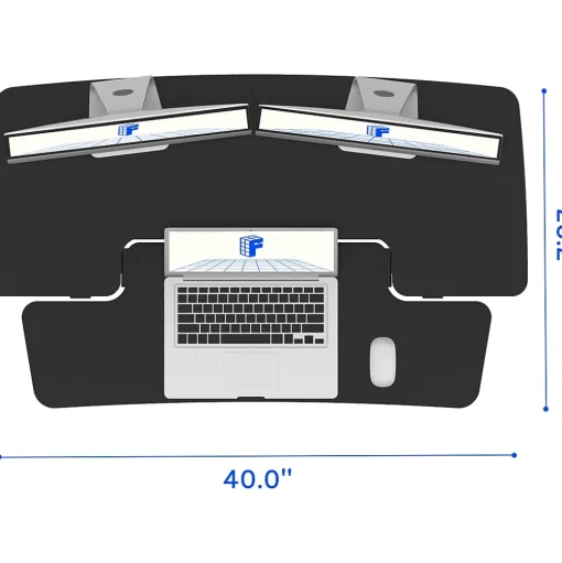FlexiSpot Standing Desks<M7 Series 40"W Manual Rectangular Adjustable Standing Desk Converter, Black (M7-E-40B)
