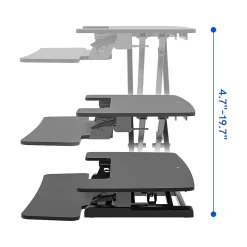 FlexiSpot Standing Desks<M7 Series 40"W Manual Rectangular Adjustable Standing Desk Converter, Black (M7-E-40B)
