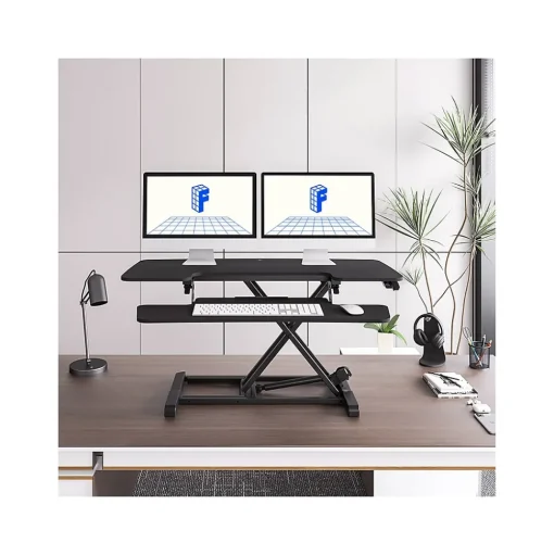 FlexiSpot Standing Desks<M7 Series 40"W Manual Rectangular Adjustable Standing Desk Converter, Black (M7-E-40B)