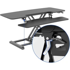 FlexiSpot Standing Desks<M7 Series 42"W Manual Rectangular Adjustable Standing Desk Converter, Black (M7-E-42B)
