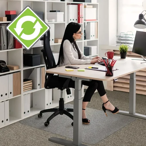 Floortex Chair Mats<Evolutionmat Carpet Chair Mat, 48" x 51", Designed for Standard-Pile Carpet, Clear Enhanced Polymer (ECO114851EP)