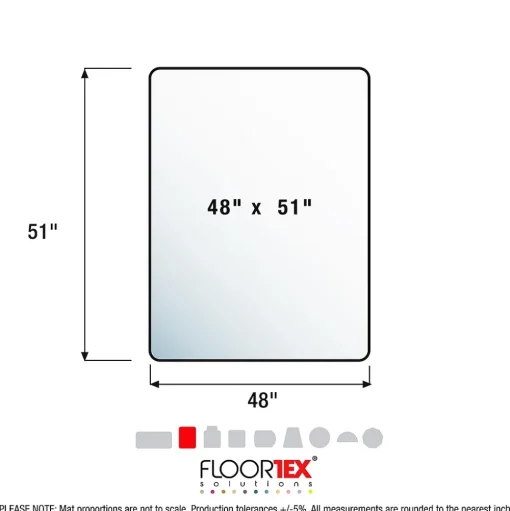 Floortex Chair Mats<Evolutionmat Carpet Chair Mat, 48" x 51", Designed for Standard-Pile Carpet, Clear Enhanced Polymer (ECO114851EP)