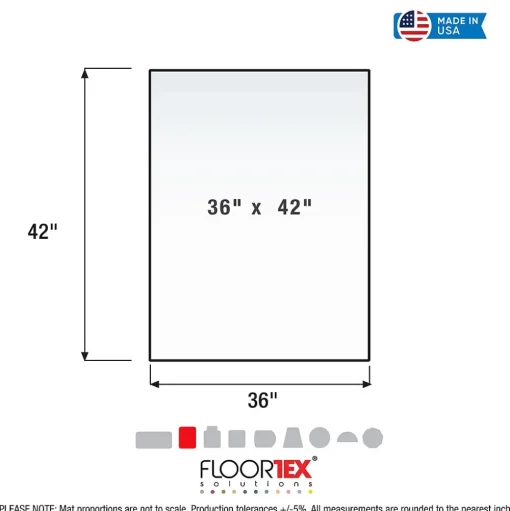 Floortex Chair Mats<Glaciermat Carpet & Hard Floor Chair Mat, 36" x 42", Crystal Clear Glass (FC123642EG)