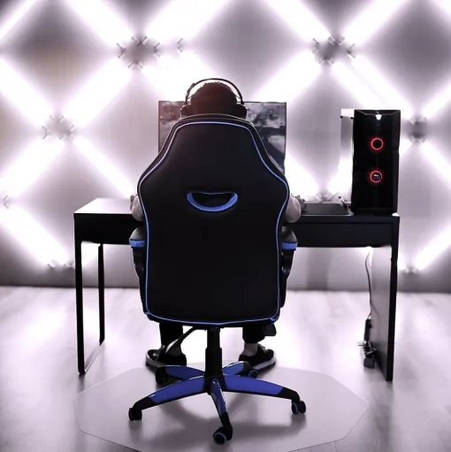 Floortex Chair Mats<9Mat Hard Floor Gaming Chair Mat, 38" x 39", Clear Polycarbonate (FC121001009R)