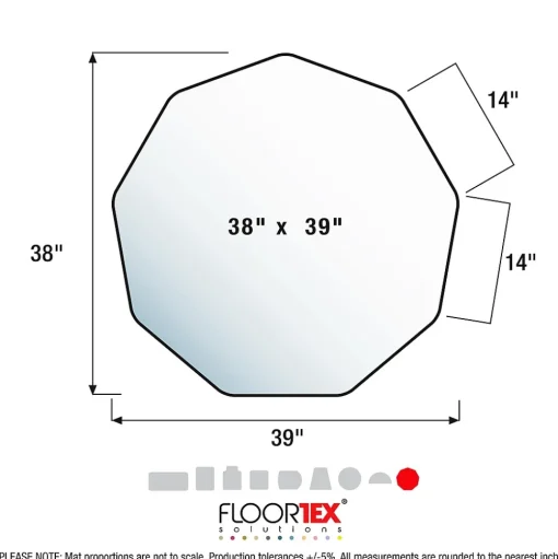 Floortex Chair Mats<9Mat Hard Floor Gaming Chair Mat, 38" x 39", Clear Polycarbonate (FC121001009R)