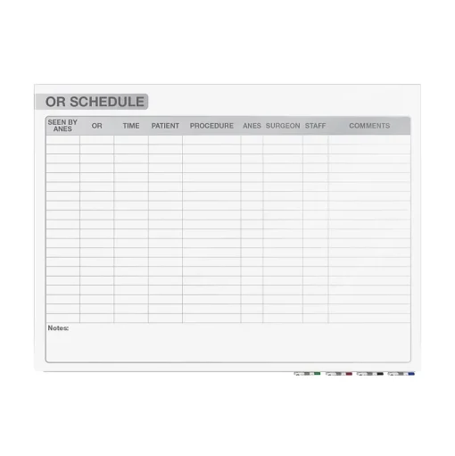 Ghent Dry Erase<Aria OR Schedule Magnetic Glass Dry-Erase Whiteboard, 4'H x 6'W (GRPARIASM13S-46)