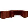 Global L-Desks<Superior BUNDLE14 Workstation, Dark Cherry