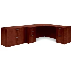 Global L-Desks<Superior BUNDLE14 Workstation, Dark Cherry