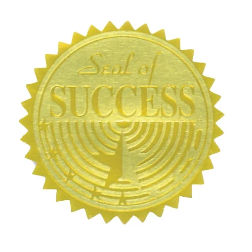 Hayes Awards & Certificates<Seal of Success Gold Foil Embossed Certificate Seals, 1-3/4", Pack of 54 (H-VA376)