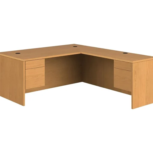 HON L-Desks<10500 Series L Shaped Office Desk, 72"W, Harvest