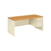 HON Computer Desks<38000 Series "L" Workstation Right Pedestal Desk, Harvest Oak/Putty (38291RCL)