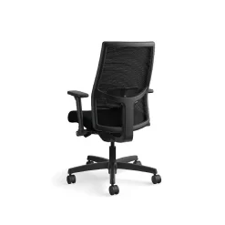 HON Ergonomic Chairs<Ignition 2.0 Mesh/Vinyl Mid-Back Task Chair, Adjustable Arms, Black (12M2AMLU10TK)