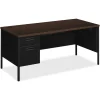 HON Computer Desks<Metro Classic 66"W Left Pedestal Desk, Mocha/Black (P3266LMOP)