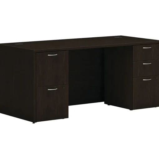 HON Computer Desks<Mod 66"W Double-Pedestal Desk, (HLPLDS66PSJA1)