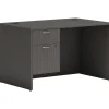 HON Computer Desks<Mod 48"W Single Hanging Pedestal Desk, Slate Teak (HLPLDS48HBFSL1)