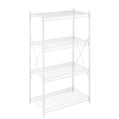 Honey-Can-Do Shelving<4-Tier Wire Shelving Unit, White (SHF-09452)