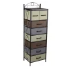 Household Essentials Shelving<8-Drawer Tower, Black/Brown/Green/Blue (8044-1)
