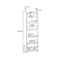 Household Essentials Shelving<6-Shelf Plastic Over-the-Door Storage Rack, 18", (2154-1)