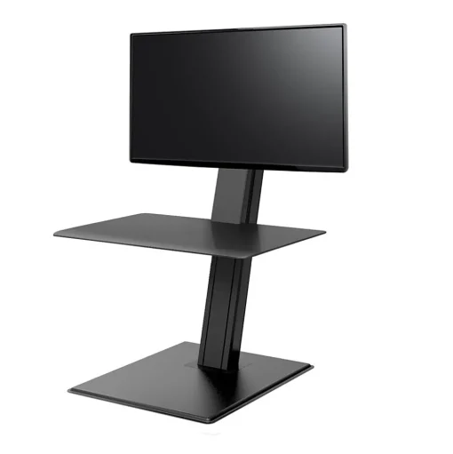 Humanscale Standing Desks<QuickStand Eco 28"W Manual Rectangular Adjustable Standing Portable Desk for Single Monitor, Black (QSE2SMB)