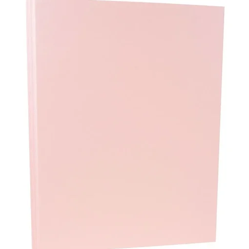 JAM Paper Card Stock<80 lb. Cardstock Paper, 8.5" x 11", Baby Pink, 50 Sheets/Pack (5155791)