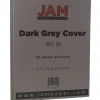 JAM Paper Card Stock<80 lb. Cardstock Paper, 8.5" x 11", Dark Gray, 50 Sheets/Pack (26396471)