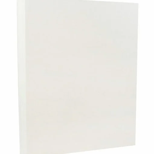 JAM Paper Card Stock<8.5" x 11" Parchment Cardstock, 65lb, White, 100/pack (171114G)