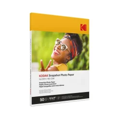 Kodak Photo Paper<Snapshot Glossy Photo Paper, 8.5" x 11", 50 Sheets/Pack (41301)