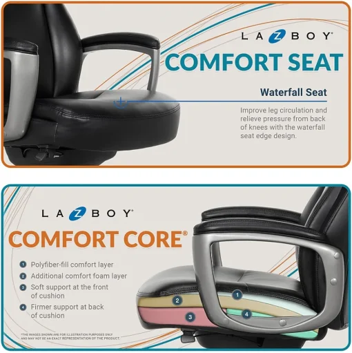 La-Z-Boy Ergonomic Chairs<Arcadian Bonded Leather Executive Chair, (60009)