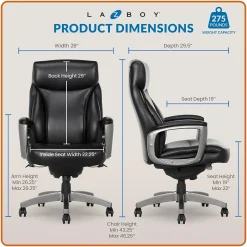 La-Z-Boy Ergonomic Chairs<Arcadian Bonded Leather Executive Chair, (60009)