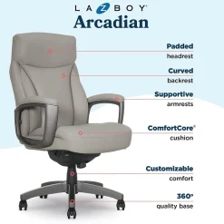 La-Z-Boy Office Chairs<Arcadian Ergonomic Bonded Leather Swivel Executive Chair, Beige (60008-BGE)