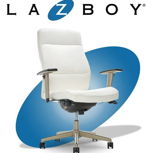 La-Z-Boy Office Chairs<Baylor Ergonomic Faux Leather Swivel Executive Chair, White (CHR10085A)
