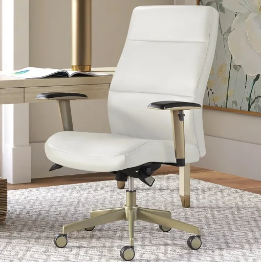 La-Z-Boy Office Chairs<Baylor Ergonomic Faux Leather Swivel Executive Chair, White (CHR10085A)
