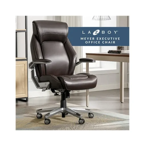 La-Z-Boy Ergonomic Chairs<Meyer Ergonomic Bonded Leather Swivel Executive Chair, (60082-BRN)