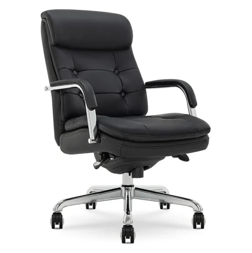 La-Z-Boy Office Chairs<Sonata Ergonomic Bonded Leather Swivel Executive Chair, Black and Chrome (CCHR10014D)