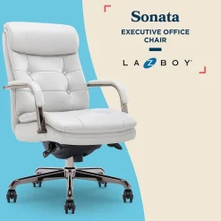 La-Z-Boy Office Chairs<Sonata Ergonomic Bonded Leather Swivel Executive Chair, Gray and Graphite (CCHR10014B)