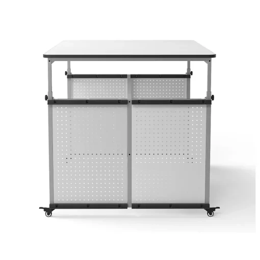 Luxor Standing Desks<32"-38"H Adjustable Standing Modular Makerspace and Science Lab Table, White (DTTB001)