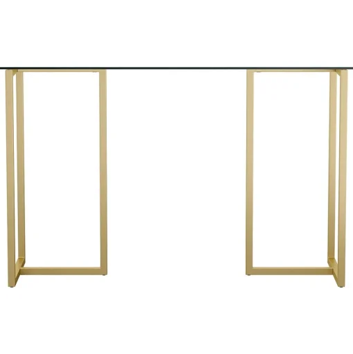 Martha Stewart Computer Desks<Eli 47"W Glass/Steel Home Office Desk, Clear/Polished Brass (XUDK1GLD)
