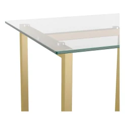 Martha Stewart Computer Desks<Eli 47"W Glass/Steel Home Office Desk, Clear/Polished Brass (XUDK1GLD)